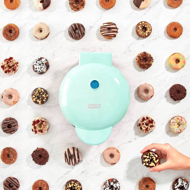 slide 9 of 10, Dash Express Mini Donut Maker - Aqua, 1 ct