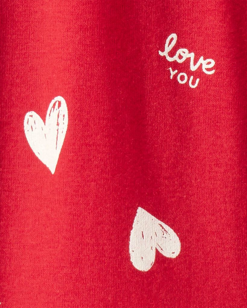 slide 3 of 3, Carter's Carters Baby Valentine's Day Heart 100% Cotton Loose Fit 2-Way Zip Footie 1-Piece Pajamas - Red Red 12M, 1 ct