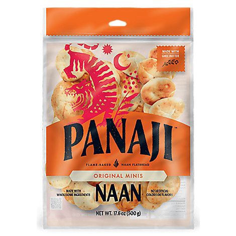 slide 1 of 1, Panaji Original Naan Minis, 17.6 oz