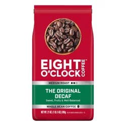 Eight O'Clock Coffee Medium Roast Whole Bean The Original Decaf Coffee 21 oz