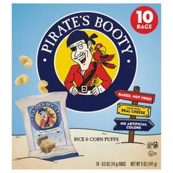 Pirate's Booty Aged White Cheddar Cheese Puffs, 0.5 oz Individual Snack Bags (10 Count)