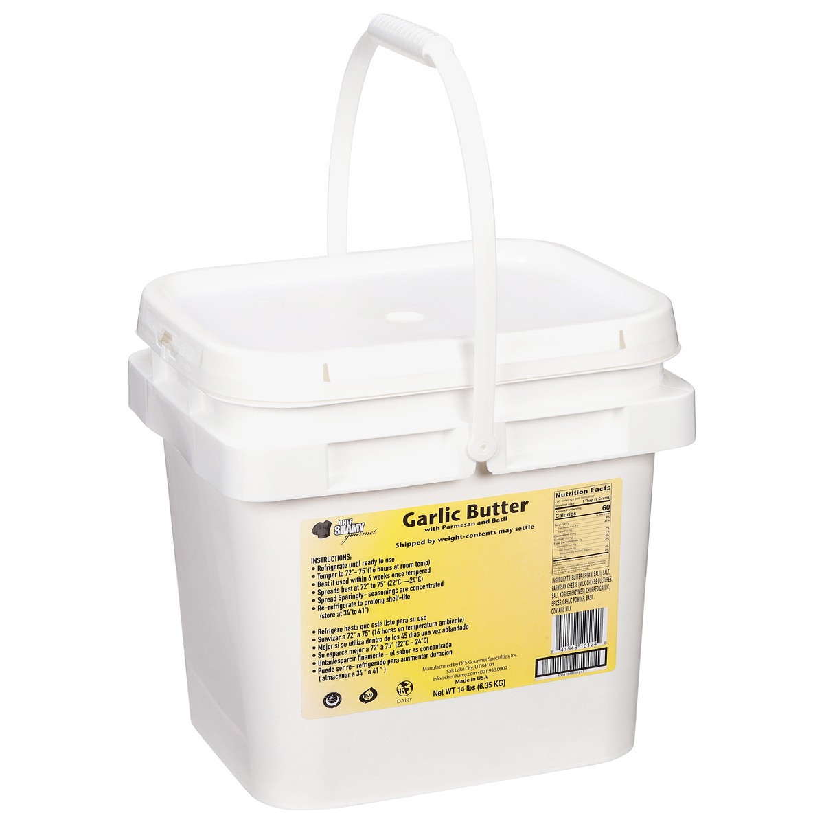 slide 11 of 13, Chef Shamy Garlic Butter with Parmesan and Basil 14 lb, 14 lb