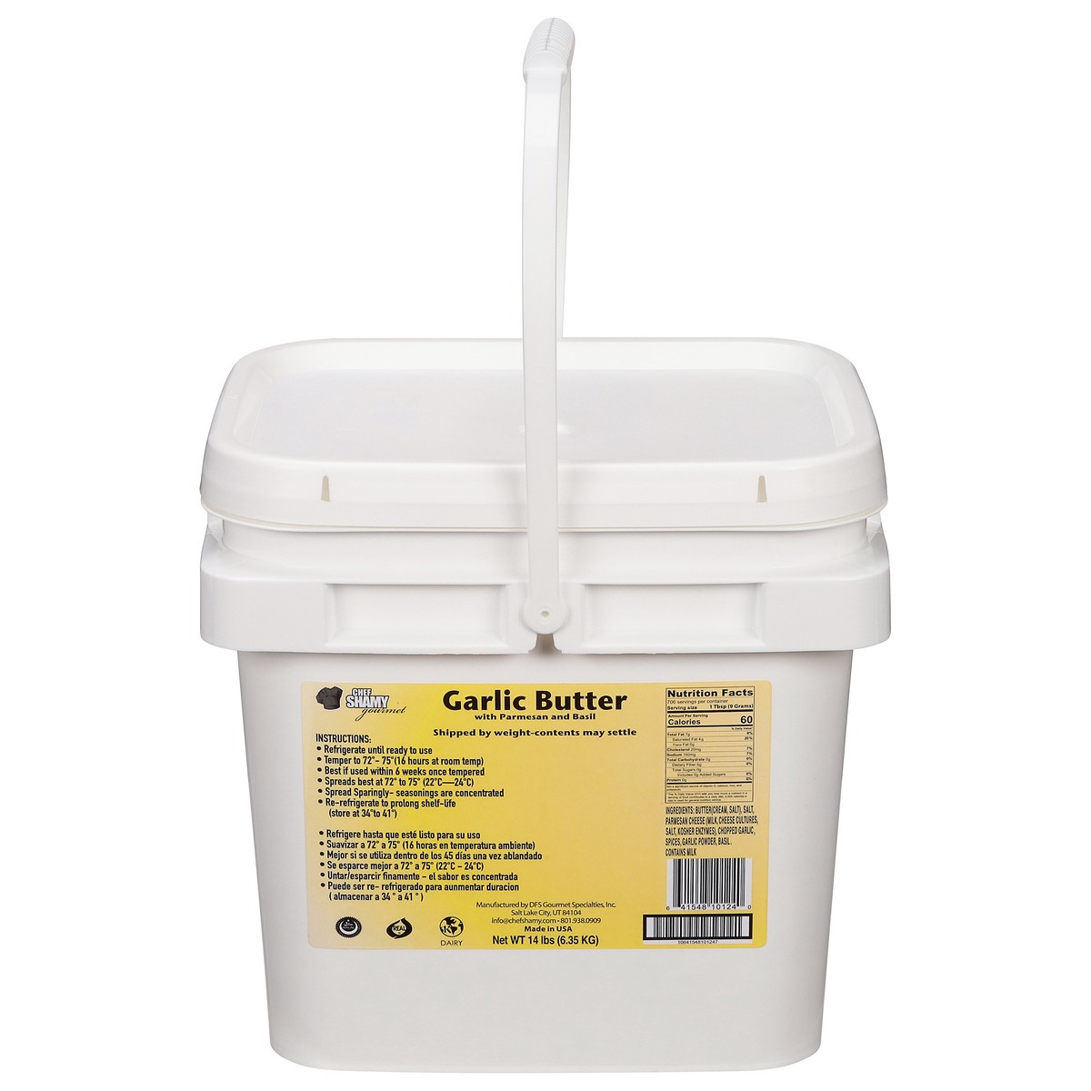 slide 3 of 13, Chef Shamy Garlic Butter with Parmesan and Basil 14 lb, 14 lb