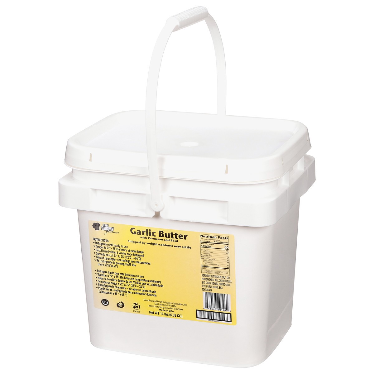 slide 8 of 13, Chef Shamy Garlic Butter with Parmesan and Basil 14 lb, 14 lb