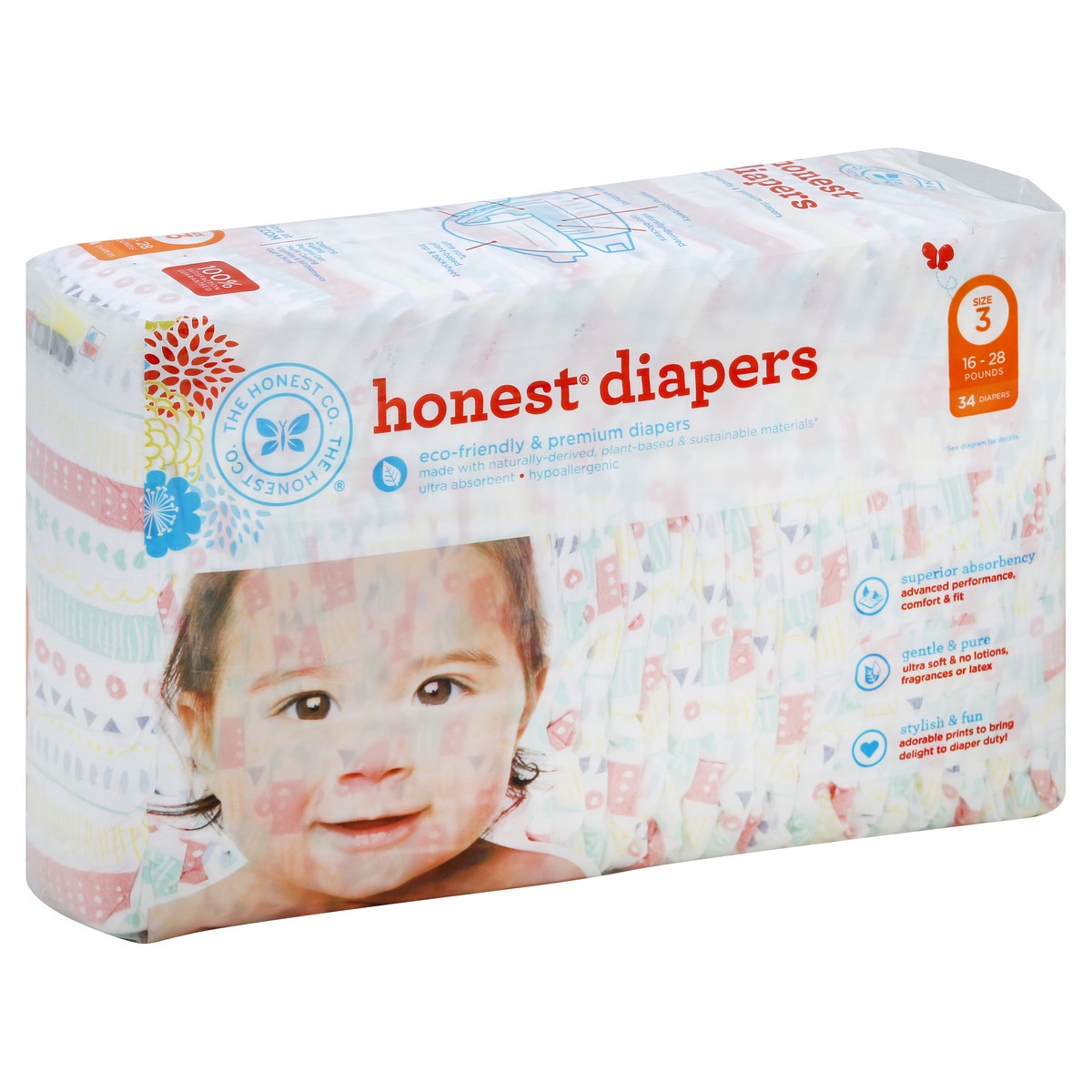 slide 2 of 5, The Honest Co. Diapers 34 ea, 34 ct