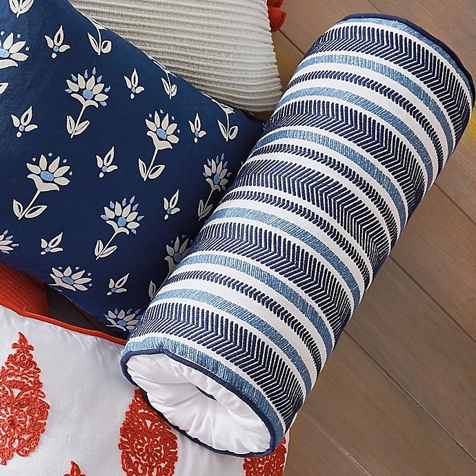 slide 1 of 1, One Kings Lane Open House Southwich Bolster Pillow - Navy, 1 ct