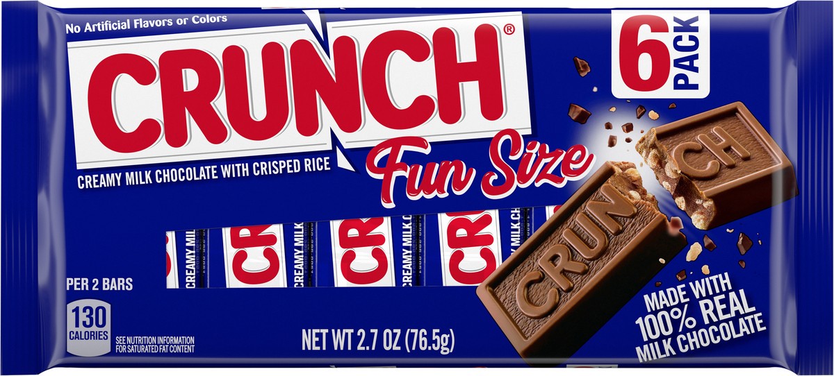 slide 7 of 7, Crunch Creamy Milk Chocolate 6 Pack Fun Size 6 ea, 6 ct