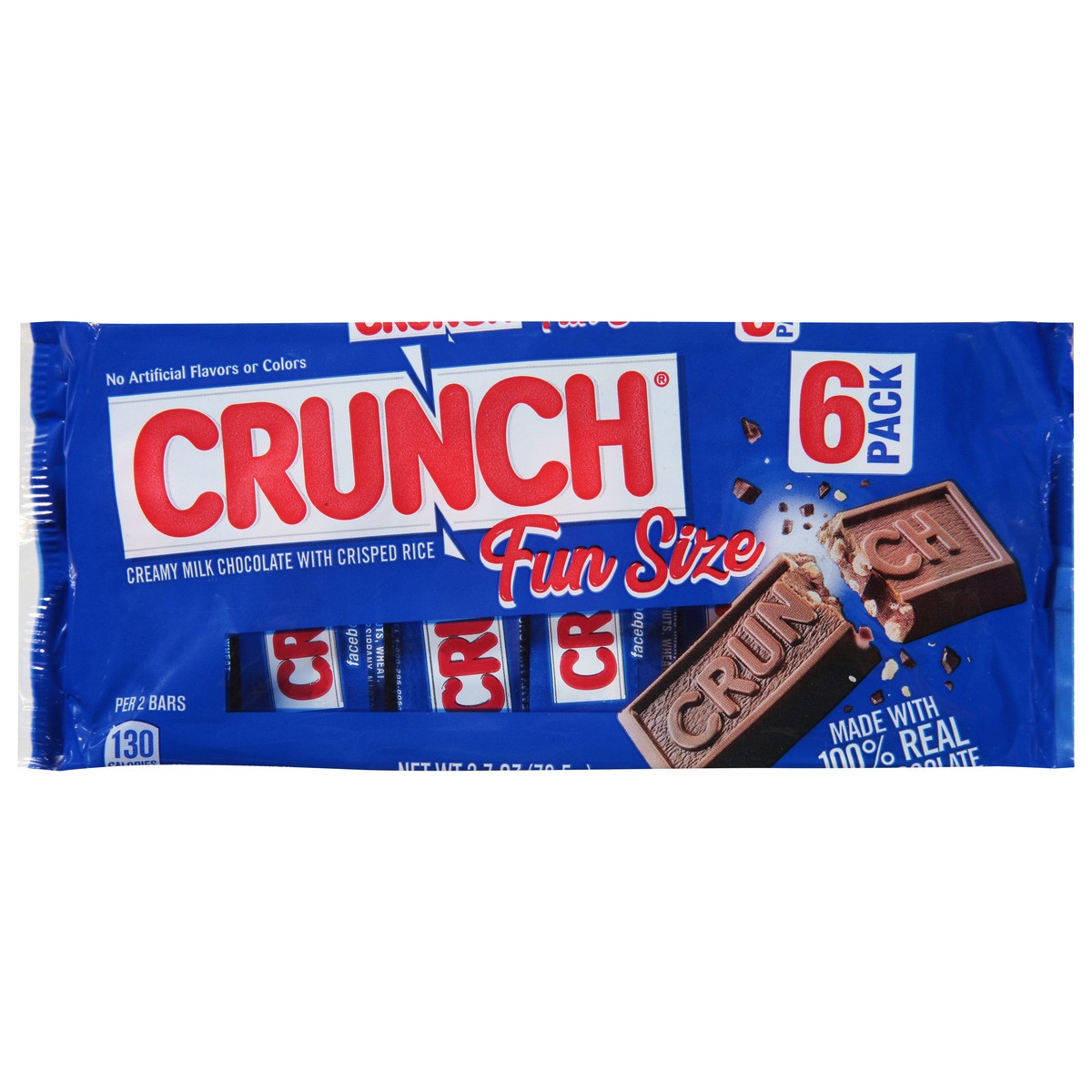 slide 1 of 7, Crunch Creamy Milk Chocolate 6 Pack Fun Size 6 ea, 6 ct