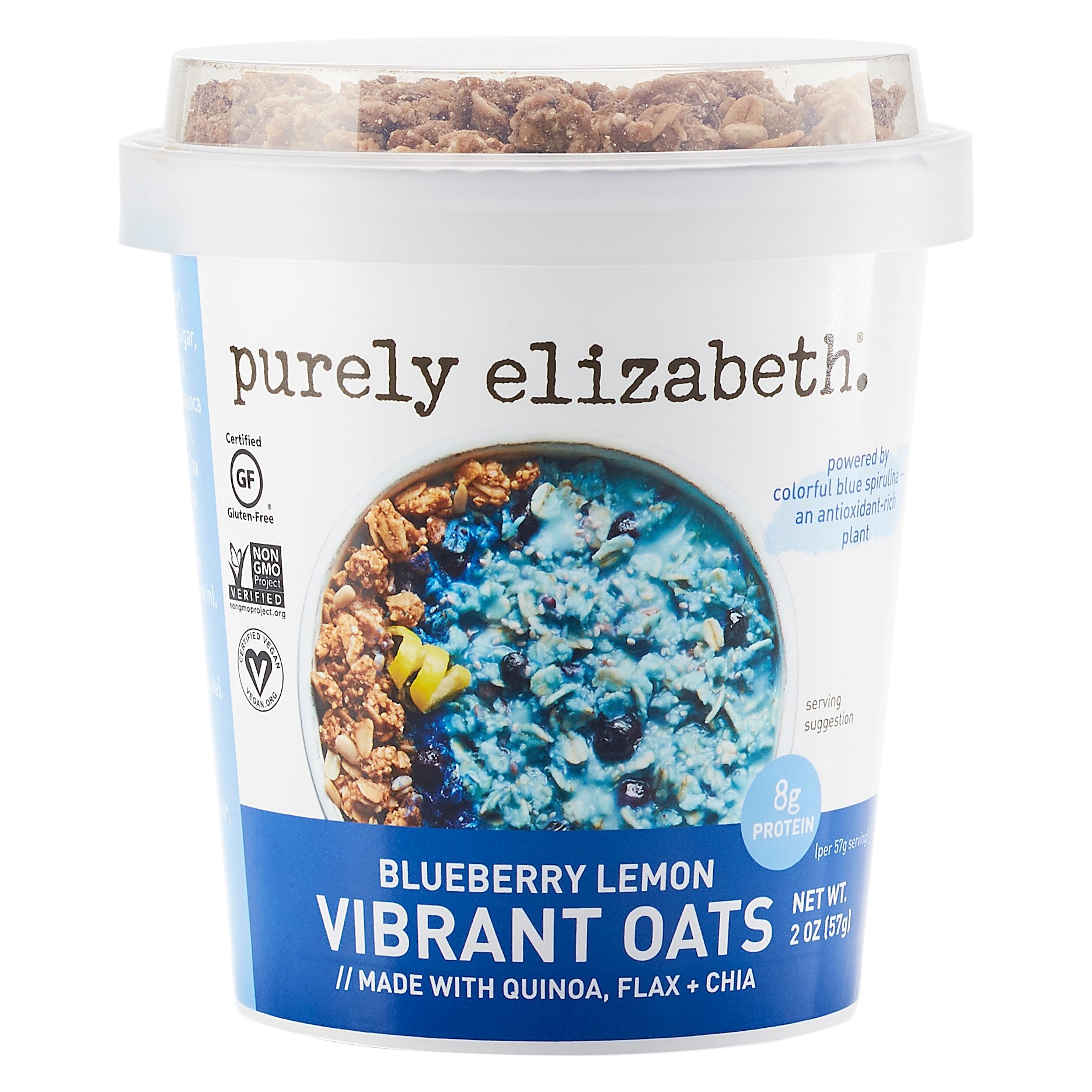 slide 1 of 1, Purely Elizabeth Vibrant Oats Blueberry Lemon, 2 oz