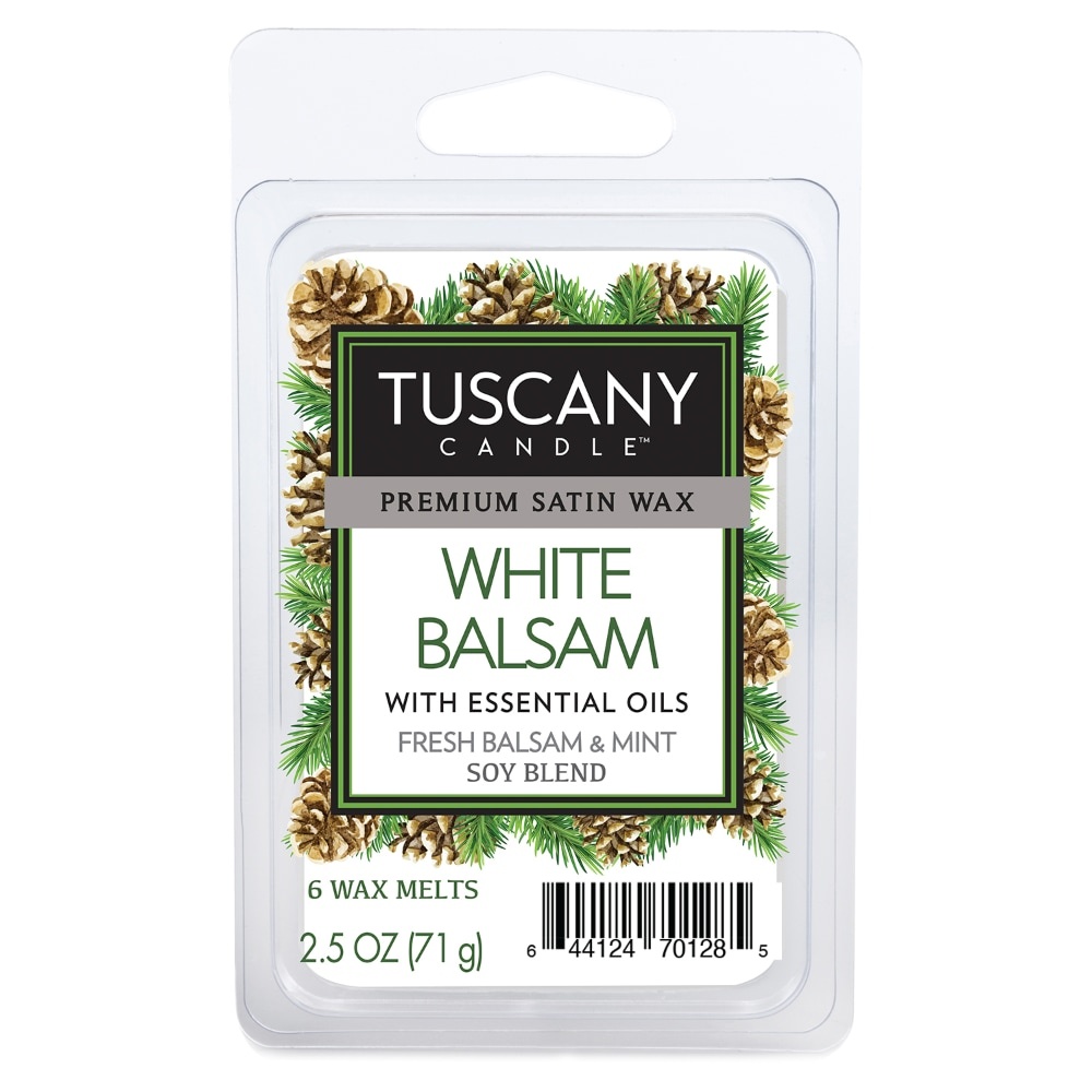 slide 1 of 1, Tuscany Candle White Balsam Fresh Balsam & Mint Wax Melts, 6 ct