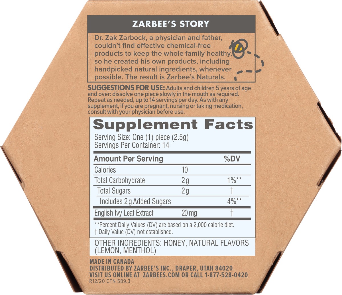 slide 5 of 9, Zarbee's Naturals Cough Soothers, 14 ct