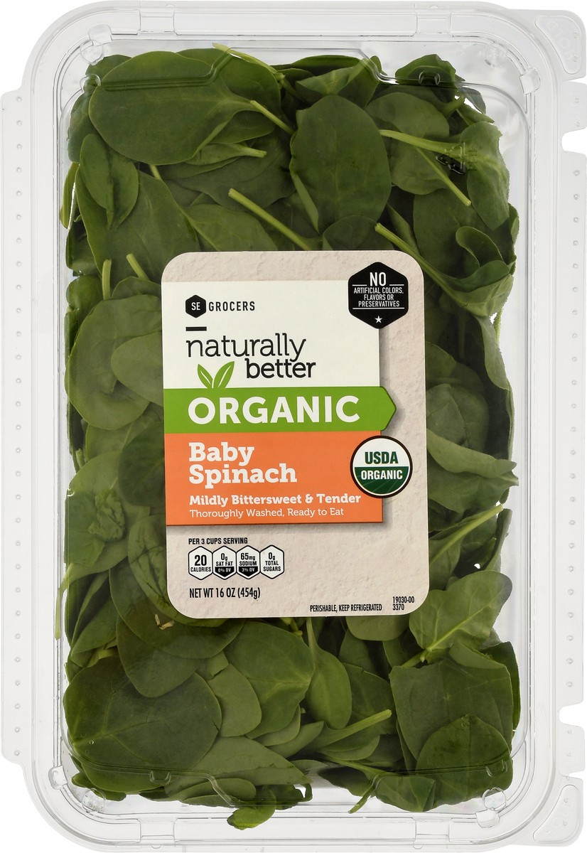 slide 1 of 1, SE Grocers  Naturally Better Baby Spinach, 16 oz