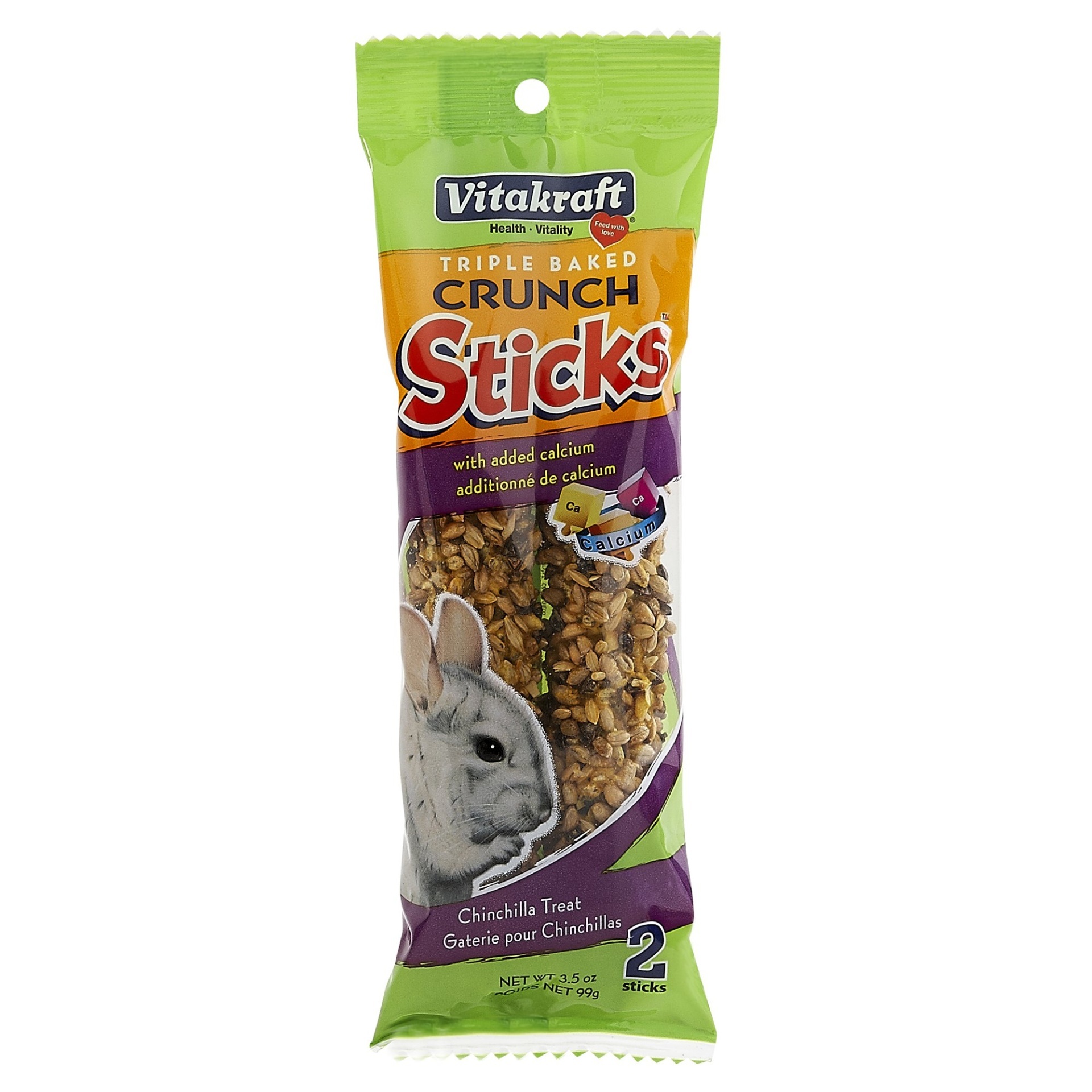 slide 1 of 1, Vitakraft Triple Baked Crunch Sticks Chinchilla Treat, 3.5 oz