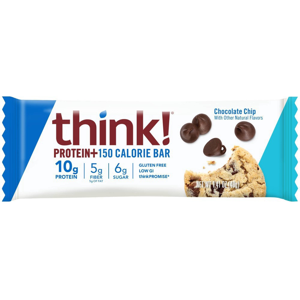 slide 4 of 4, think! Protein+ Chocolate Chip 150 Calorie Bars 5 - 1.41 oz Bars, 5 ct