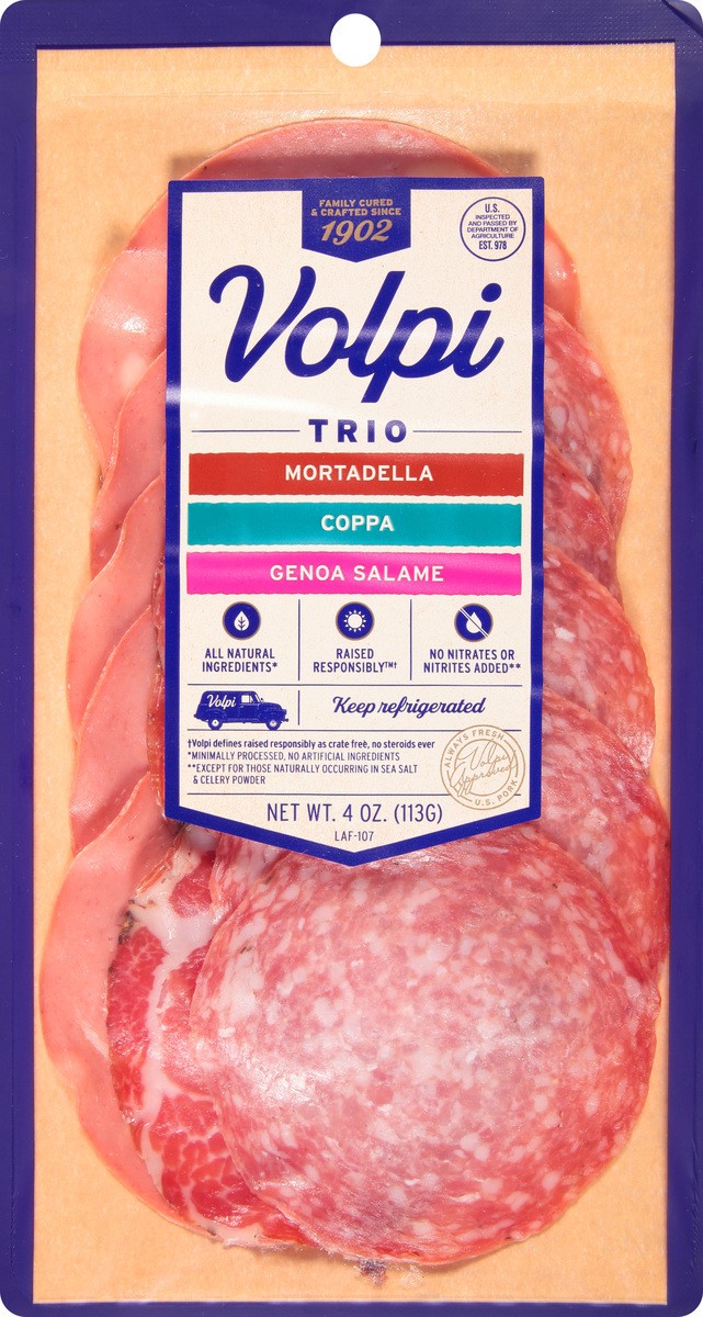 slide 2 of 9, Volpi Trio: Mortadella, Coppa, Genoa | Sandwich Essentials 4oz, 4 oz