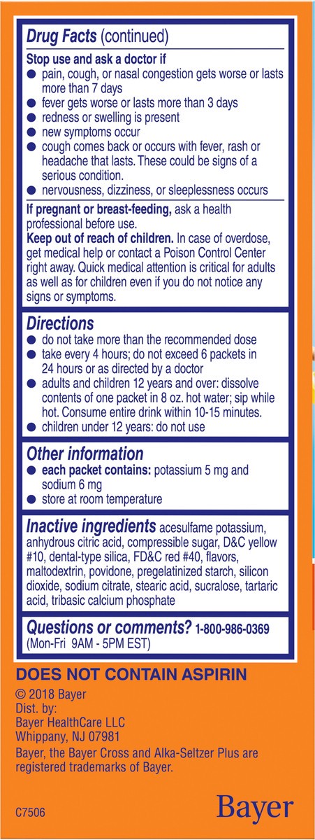 slide 6 of 8, Alka-Seltzer Day Honey Lemon Zest Severe Cold & Flu 6 ea, 6 ct