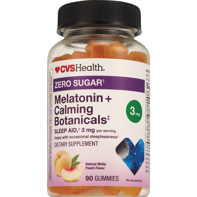 slide 1 of 1, CVS Health Sugar Free Melatonin 3Mg Gummy With Botanicals, 90 Ct, 90 ct