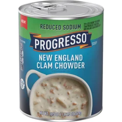 Progresso New England Clam Chowder, Reduced Sodium Canned Soup, 18.5 oz