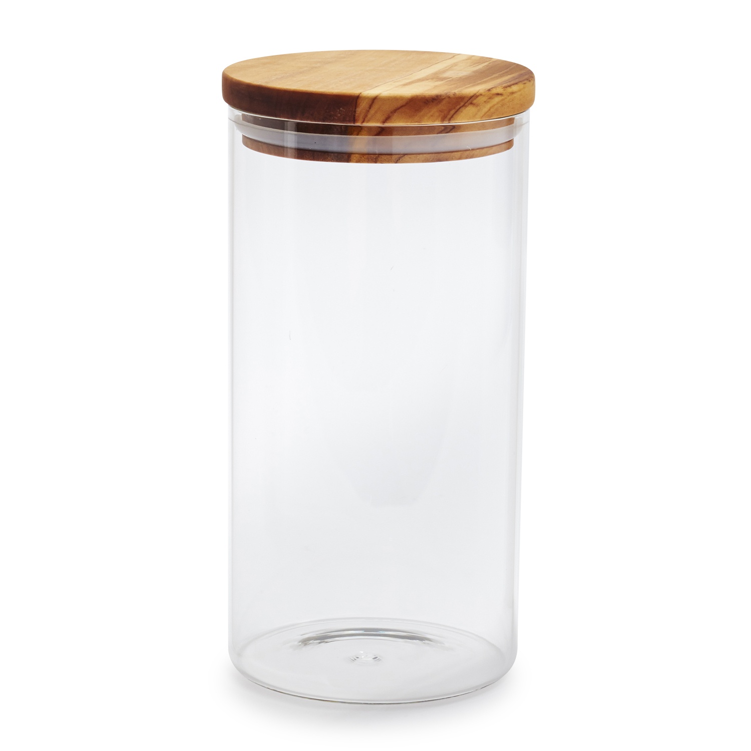 slide 1 of 1, Sur La Table Glass Canister with Olivewood Lid, 60 oz