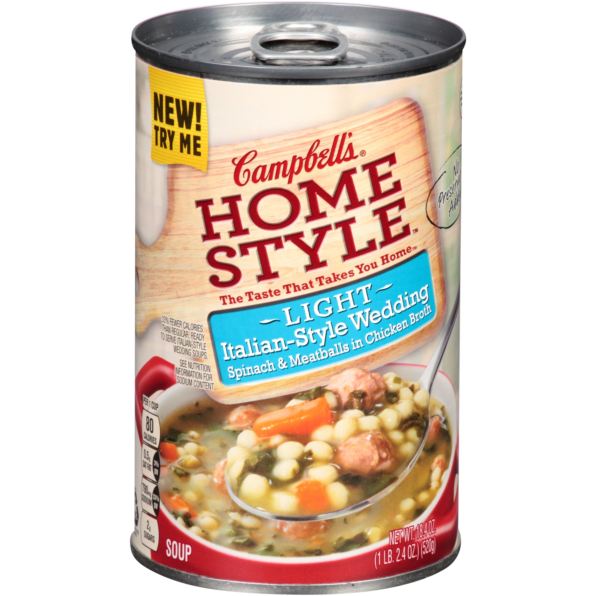slide 1 of 2, Campbell's Homestyle Light Italian-Style Wedding Soup, 18.4 oz