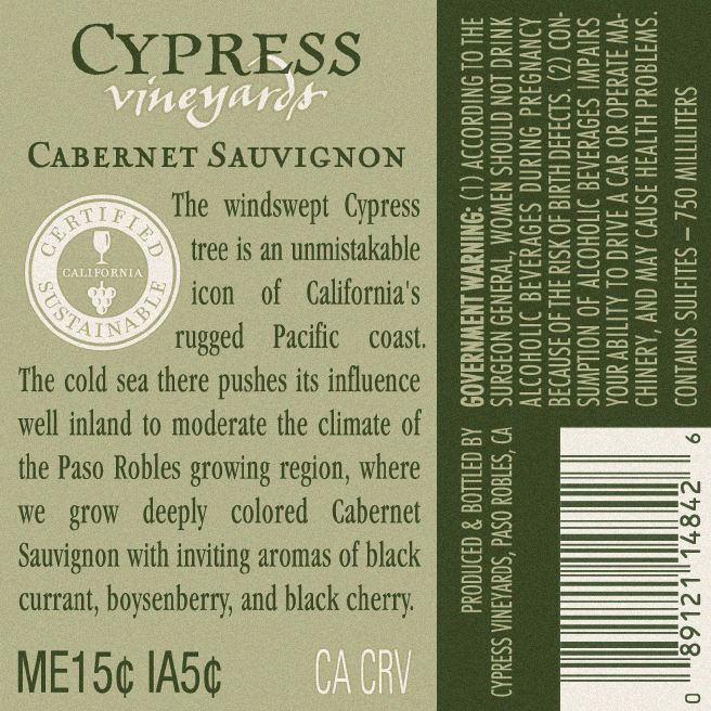 slide 4 of 4, J. Lohr Cypress Vineyards Cabernet Sauvignon, 750 ml