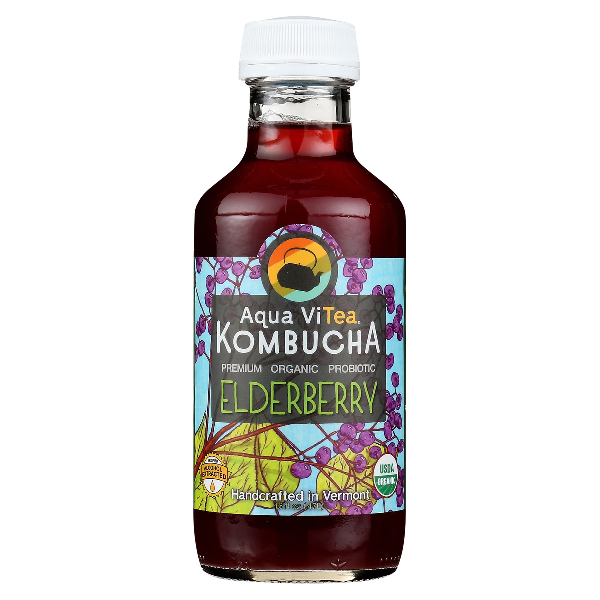 slide 1 of 1, Aqua ViTea Kombucha - Elderberry, 16 fl oz