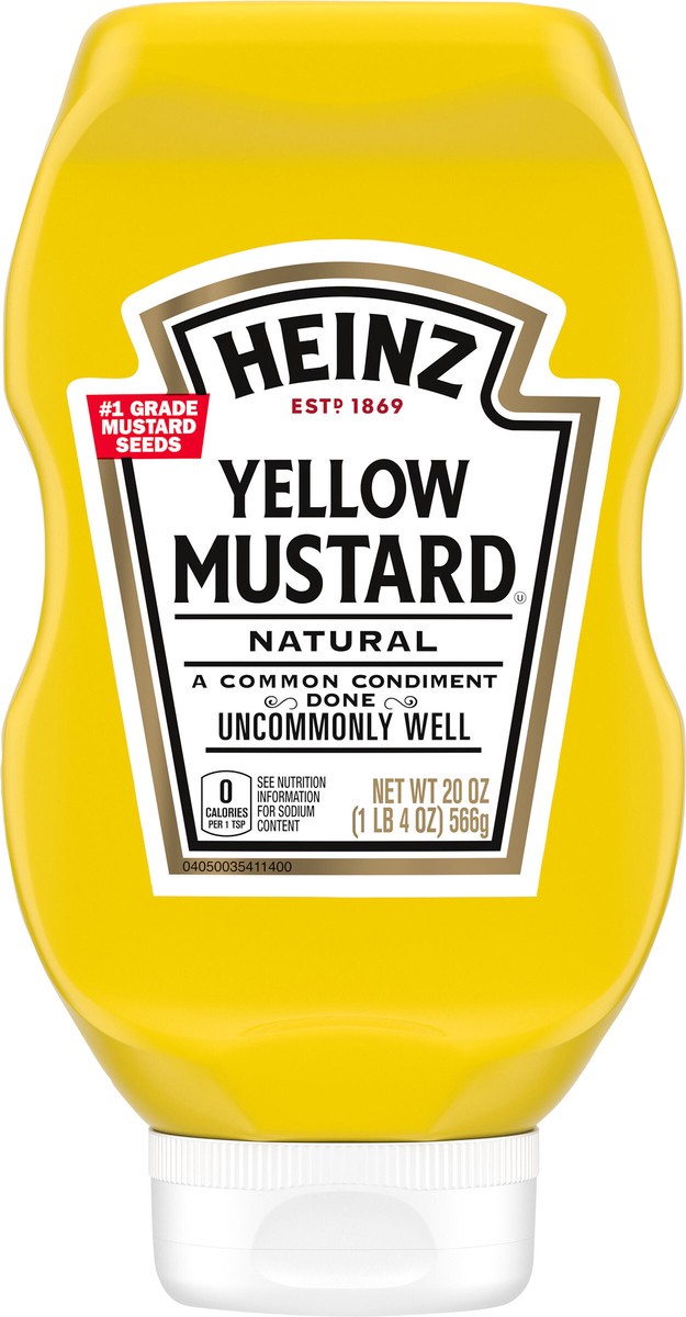 slide 6 of 9, Heinz Yellow Mustard, 20 oz Bottle, 