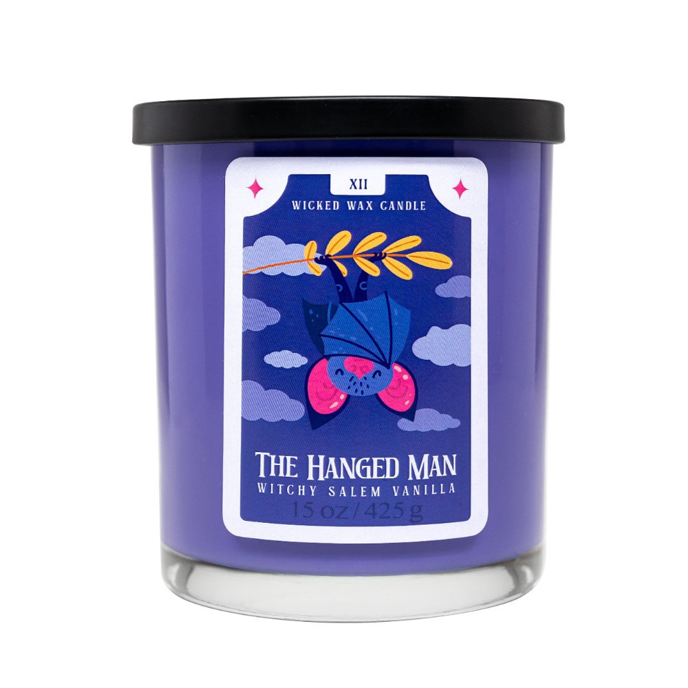 slide 3 of 3, House of Velas Halloween Jar Candle The Hanged Man, 15 oz