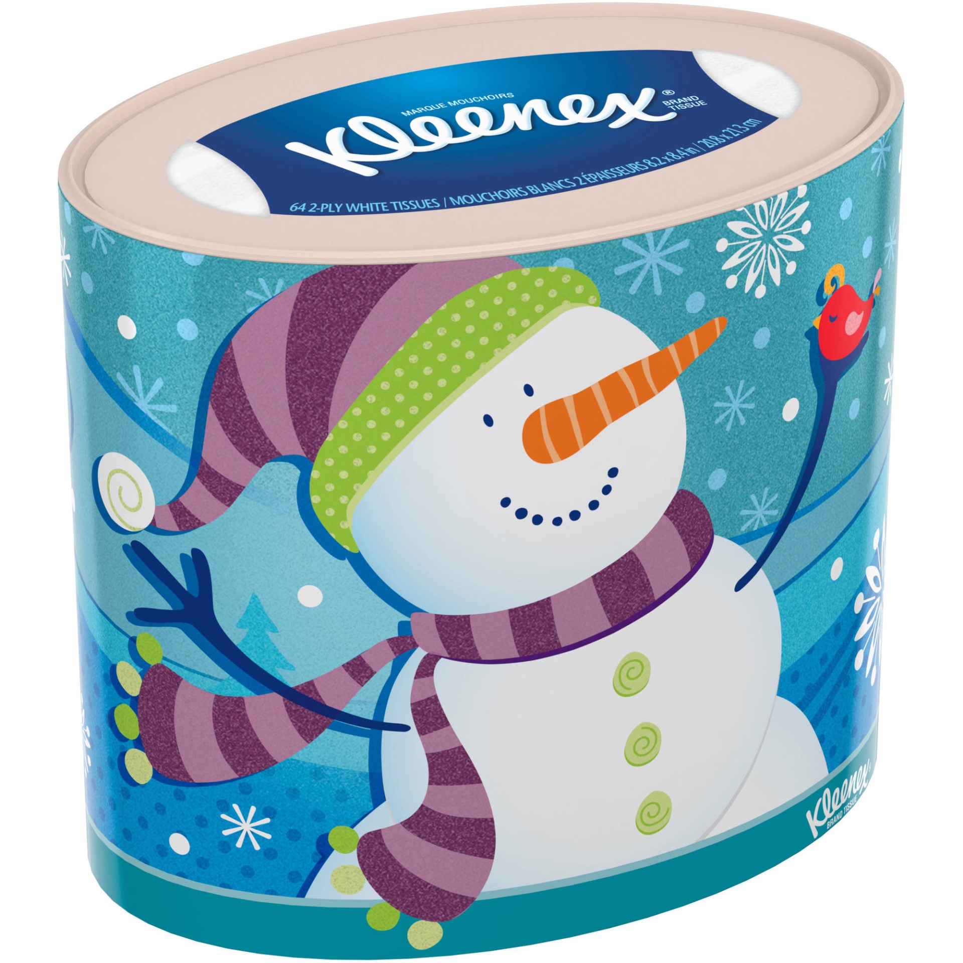 slide 1 of 1, Kleenex Holiday Oval Facial Tissue, Colors & Designs May Vary, 64 ct