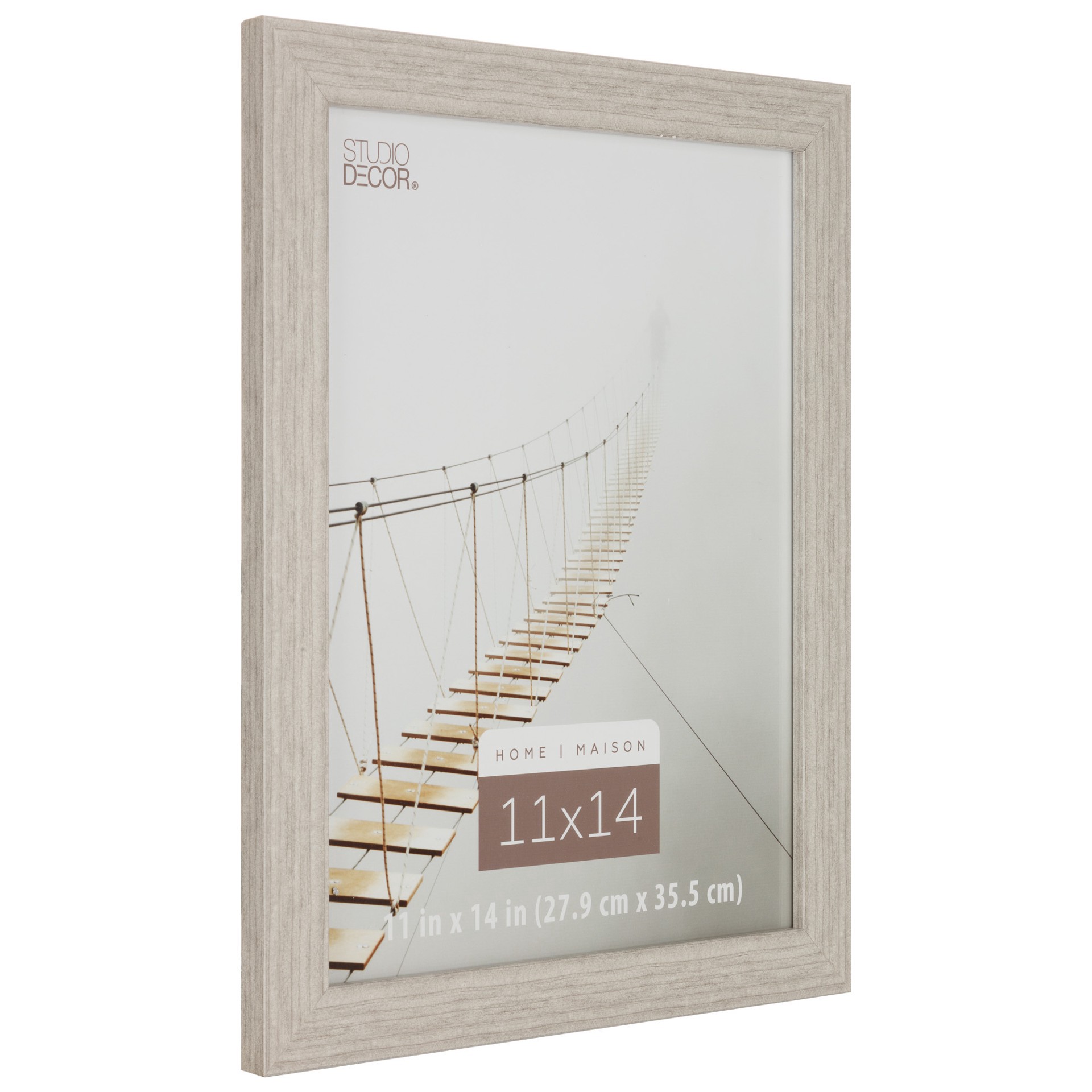 slide 3 of 5, Home Light Gray Flat Frame By Studio Decor, 11 in x 14 in