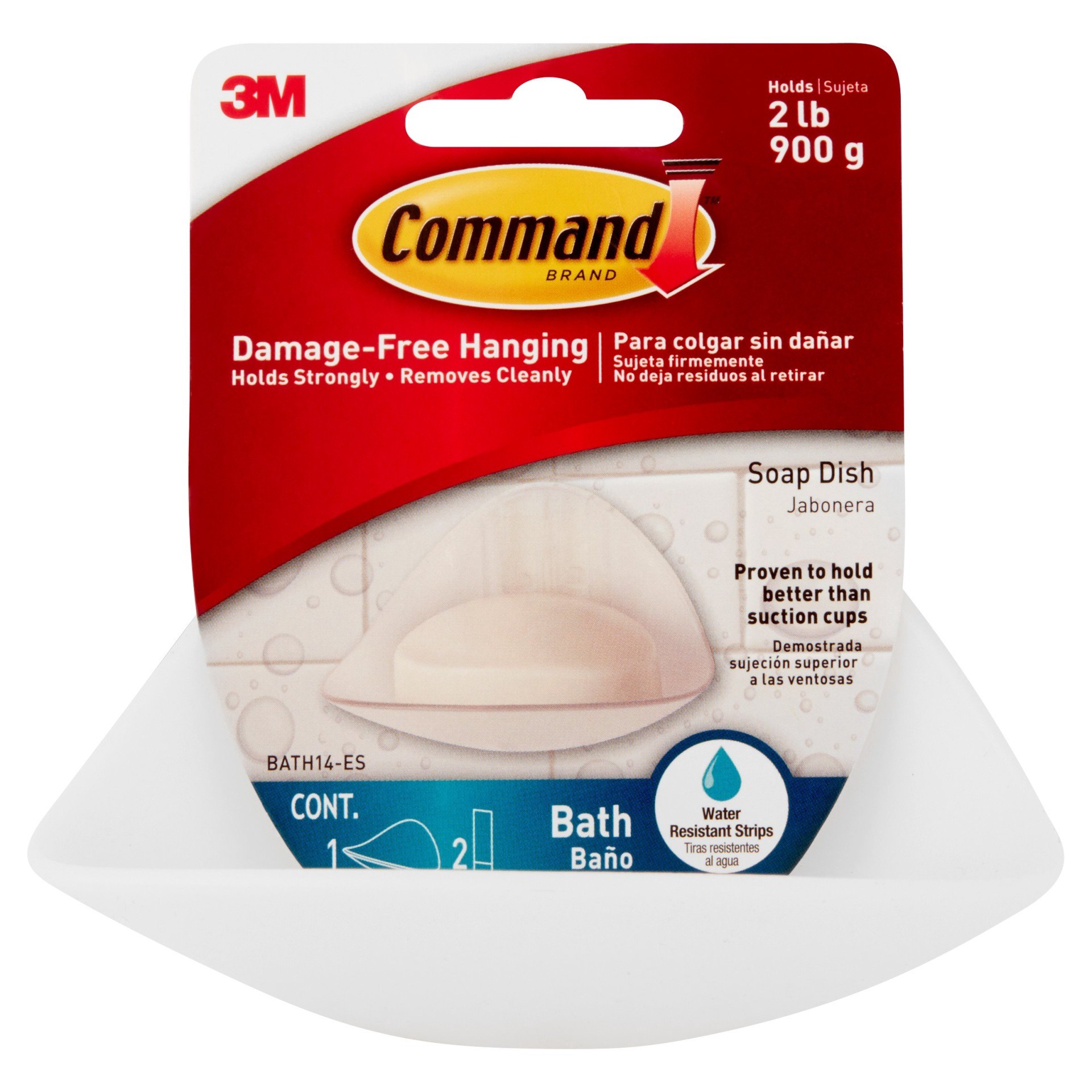 slide 1 of 3, Command Soap Dish With Water-Resistant Strips, 1 ct