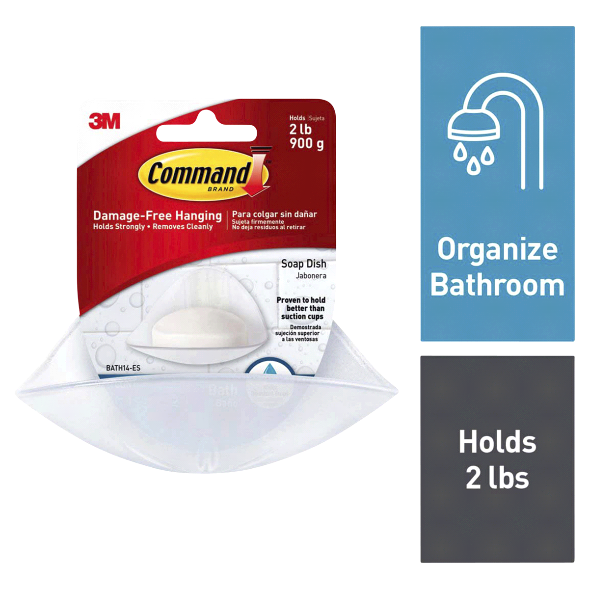slide 1 of 3, Command Soap Dish With Water-Resistant Strips, 1 ct