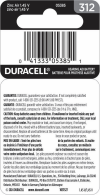slide 4 of 5, Duracell Hearing Aid Battery, Size 312, 8 pk, 8 oz