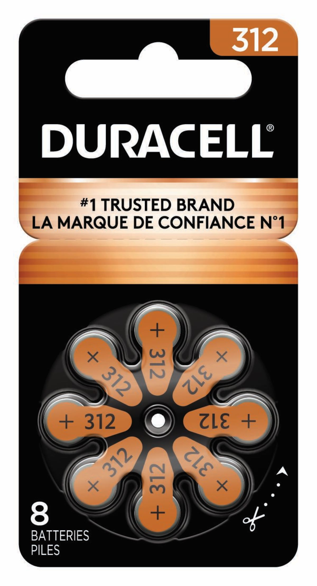 slide 1 of 5, Duracell Hearing Aid Battery, Size 312, 8 pk, 8 oz