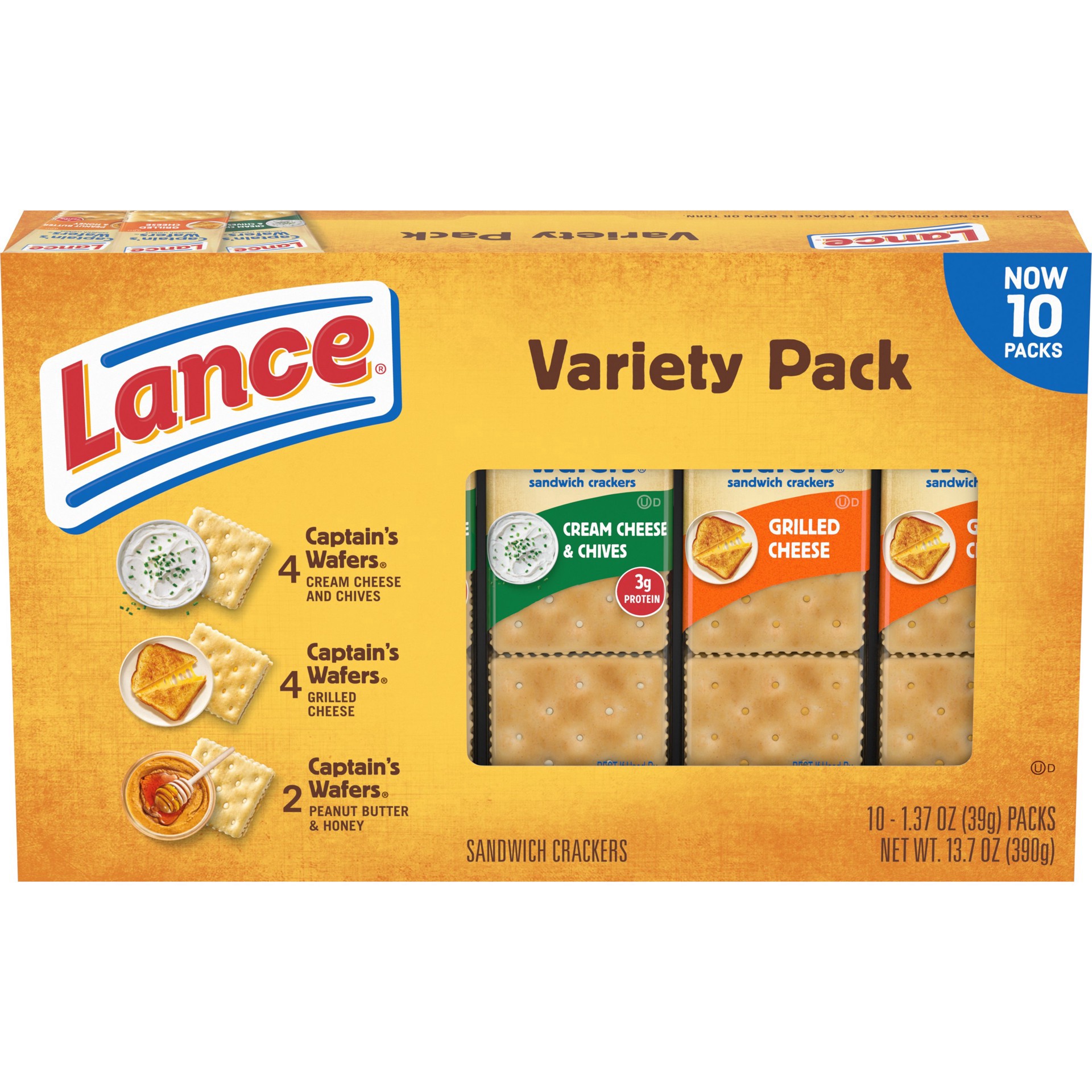 slide 1 of 1, Lance Captain's Wafers Sandwich Crackers Variety, 13.700 oz