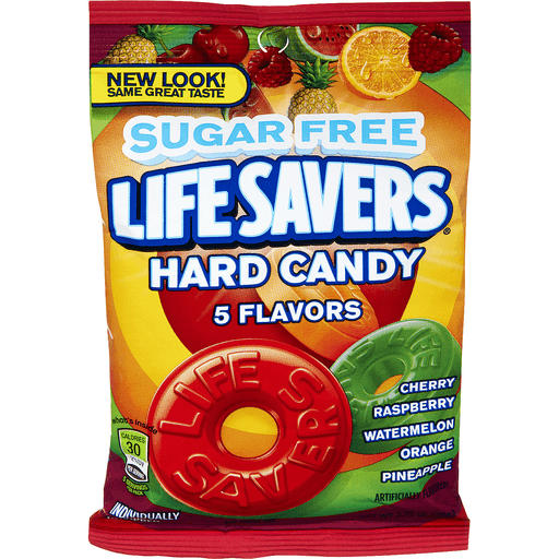 slide 2 of 9, LIFE SAVERS 5 Flavors Sugarfree Hard Candy Bag, 2.75 oz