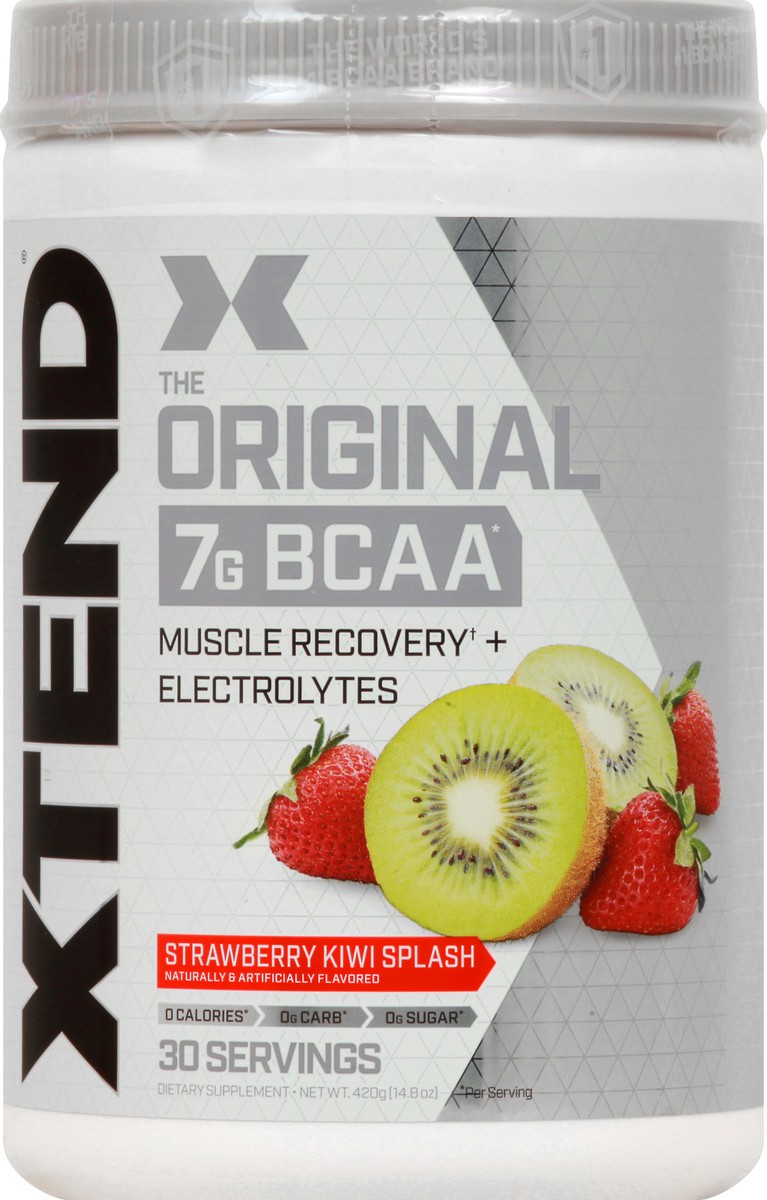 slide 1 of 9, XTEND, XTEND Original, BCAAs, Strawberry Kiwi, Hydration, Recovery, 14 g