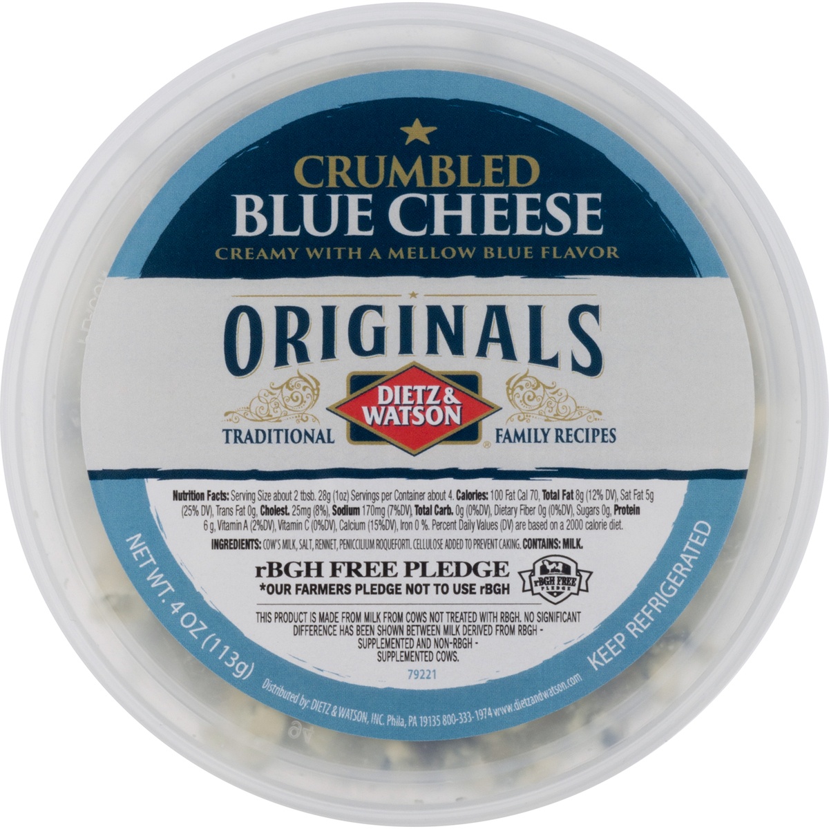 slide 1 of 1, Dietz & Watson Blue Cheese Crumbles, 4 oz