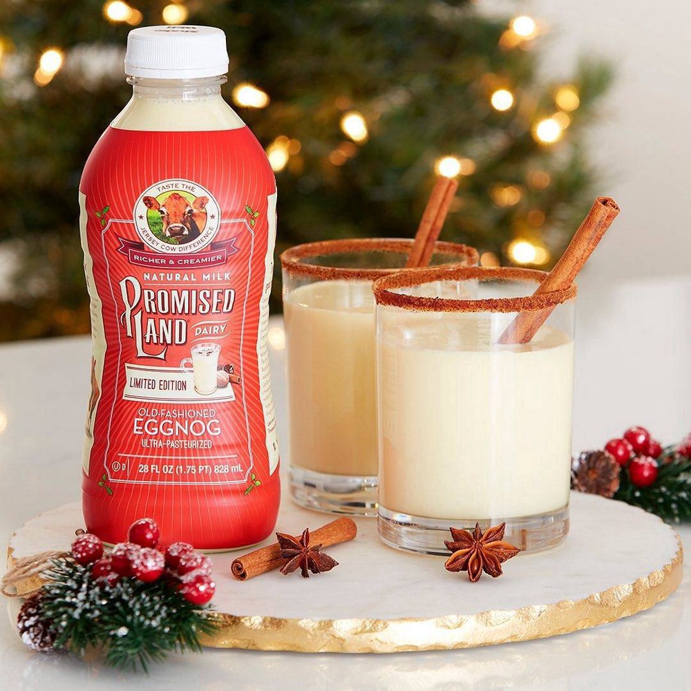 slide 4 of 4, Promised Land Dairy Old-Fashioned Eggnog Whole Milk 28 fl oz, 28 fl oz