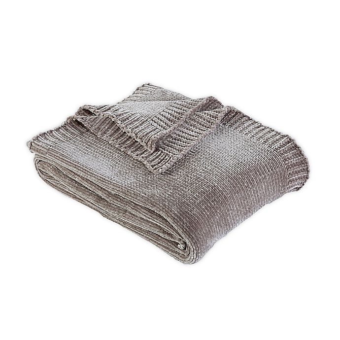 slide 1 of 3, Berkshire Blanket Solid Chenille Throw Blanket - Taupe, 1 ct