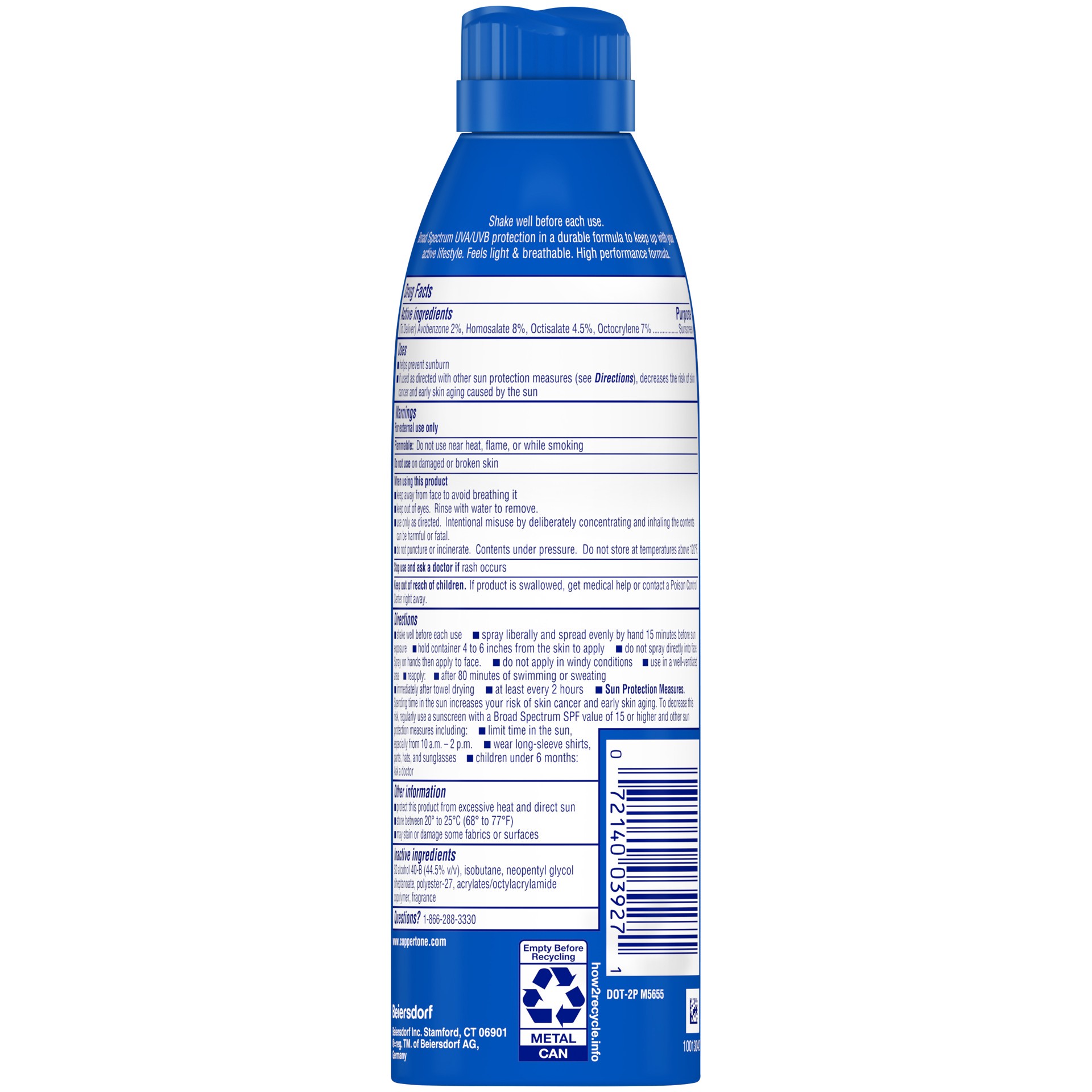 slide 8 of 10, Coppertone Sport Sunscreen Spray, SPF 30, 5.5 oz, 5.5 oz