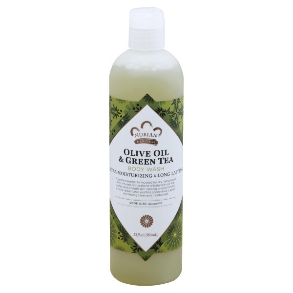 slide 1 of 1, Nubian Heritage Olive & Green Tea Body Wash, 13 fl oz