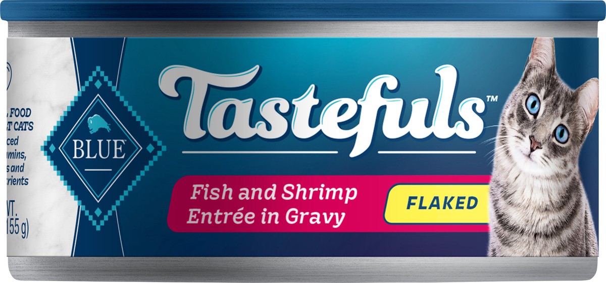 slide 1 of 1, Blue Buffalo Tastefuls Wet Cat Food, Fish & Shrimp, 5.5 oz