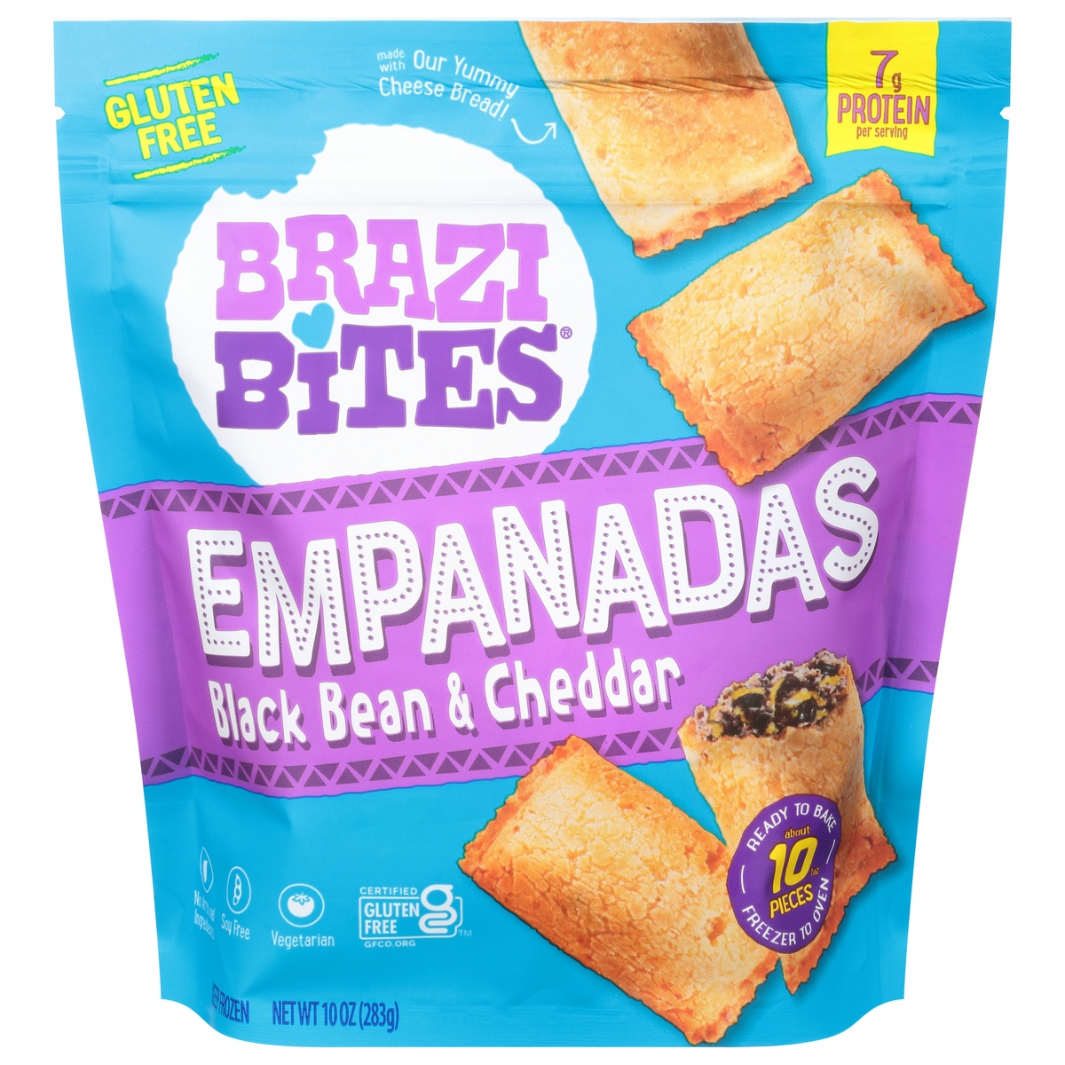 slide 1 of 1, Brazi Bites Black Bean & Cheedar Empanadas, 10 oz