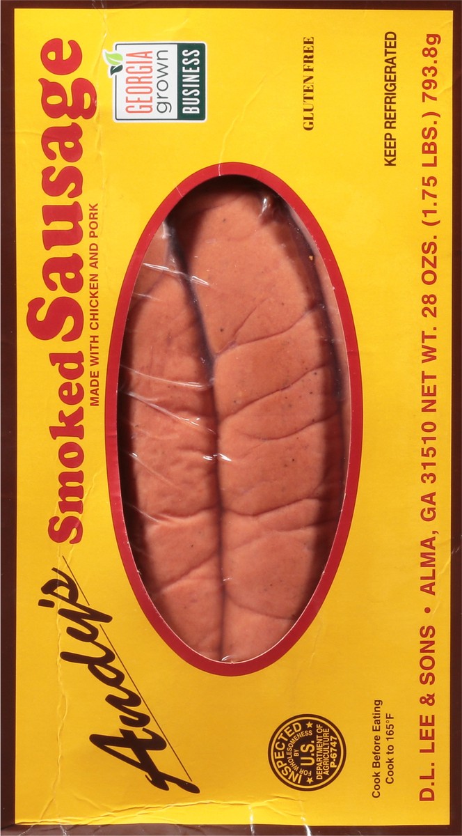 slide 8 of 9, Andy's Smoked Sausage, 28 oz
