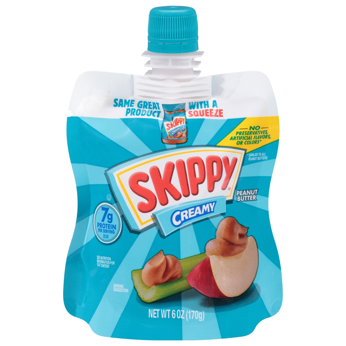 slide 1 of 1, Skippy Regular Creamy Squeeze Pouch - 6oz, 6 oz