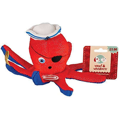 slide 1 of 1, Woof and Whiskers Nautical Octopus Plush Dog Toy, 1 ct