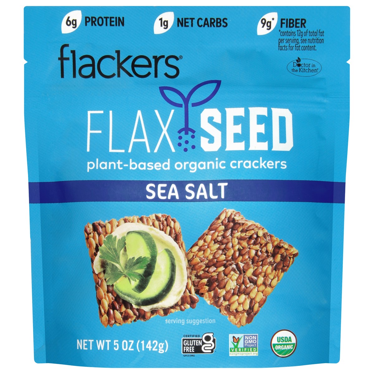 slide 1 of 12, Flackers Organic Plant-Based Flax Seed Sea Salt Crackers 5 oz, 5 oz