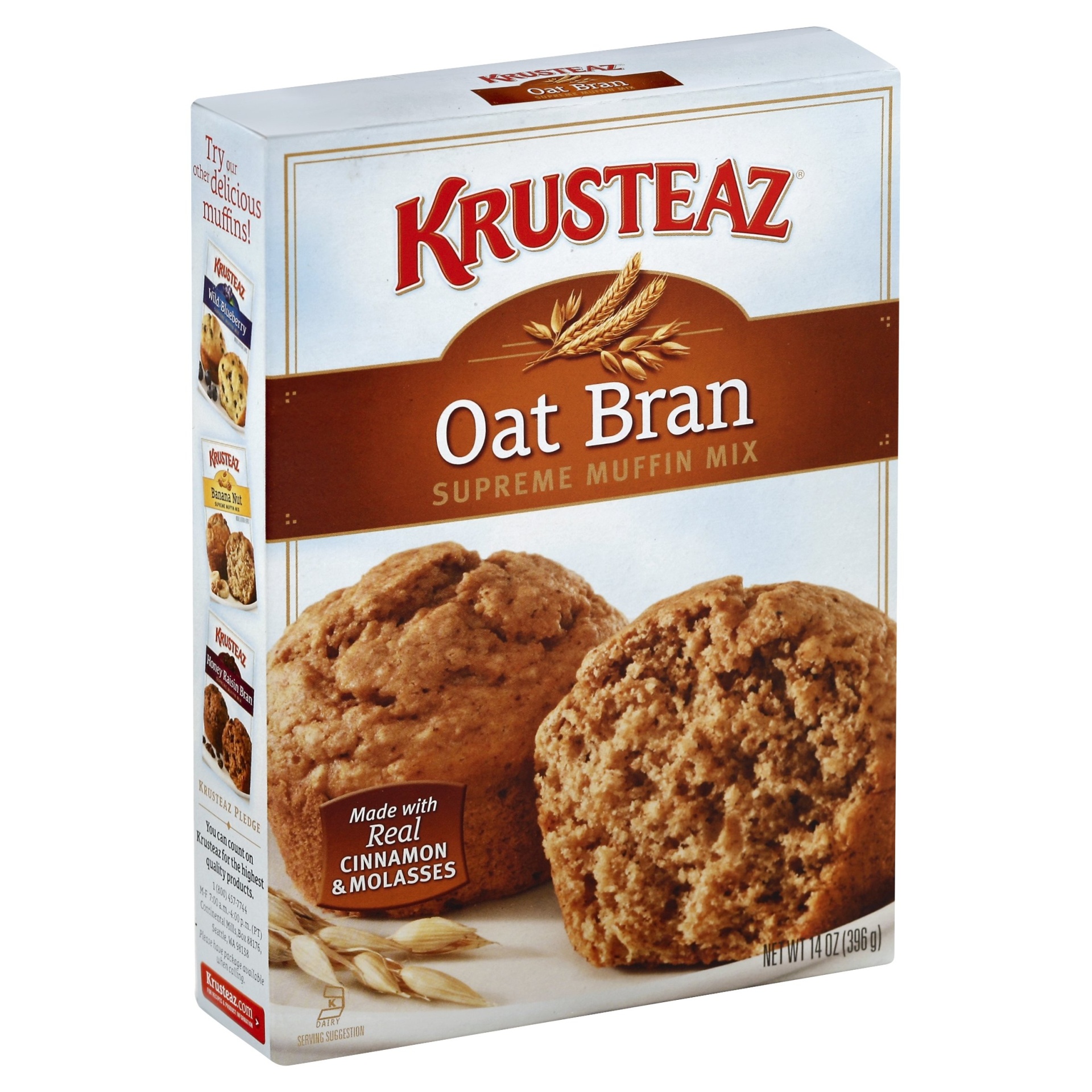 slide 1 of 1, Krusteaz Oat Bran Supreme Muffin Mix, 14 oz