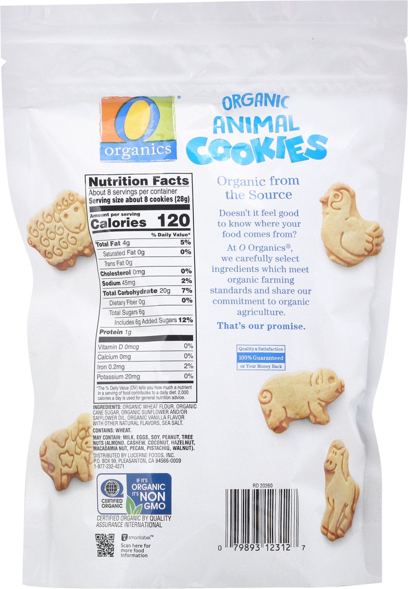 slide 8 of 9, O Organics Cookies Animal Vanilla, 8 oz